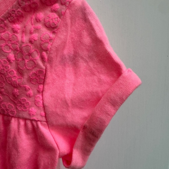 Jumping Beans 12M Girls Hot Pink Floral Pattern Short Sleeve Blouse Top - Picture 4 of 7